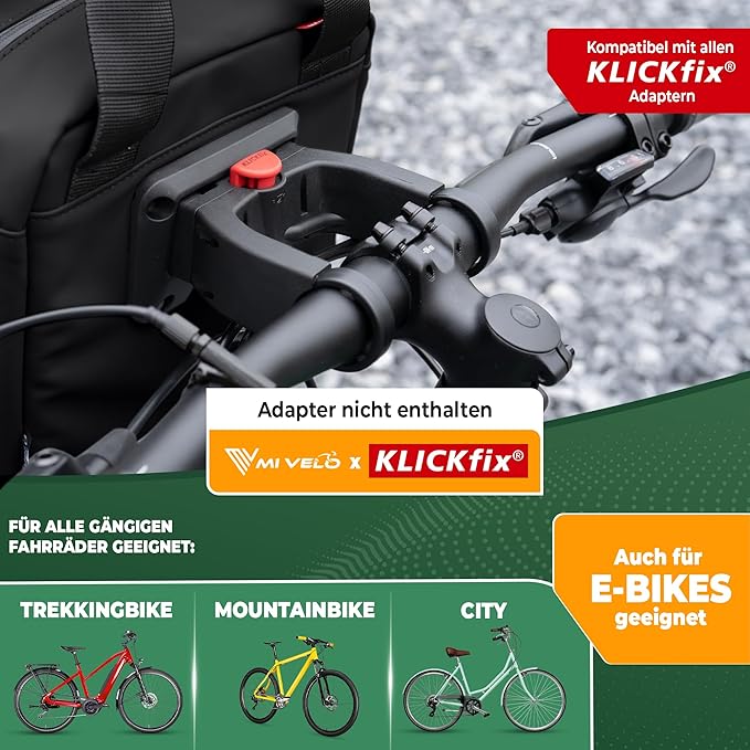MIVELO Stuurtas – Waterafstotend & Klickfix-Compatibel – 7 liter – Zwart