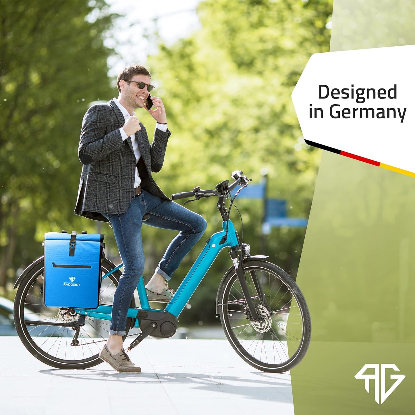 RADGEIST 3in1 fietstas voor bagagedrager - fietsrugzak - draagtas - schoudertas - met laptopvak - waterdicht - 25L - blauw