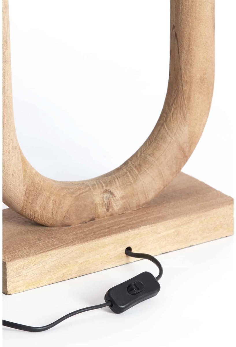 Light & Living tafellamp Paceco bruin – 30x12x59 cm – houten lampvoet – woonkamer | slaapkamer
