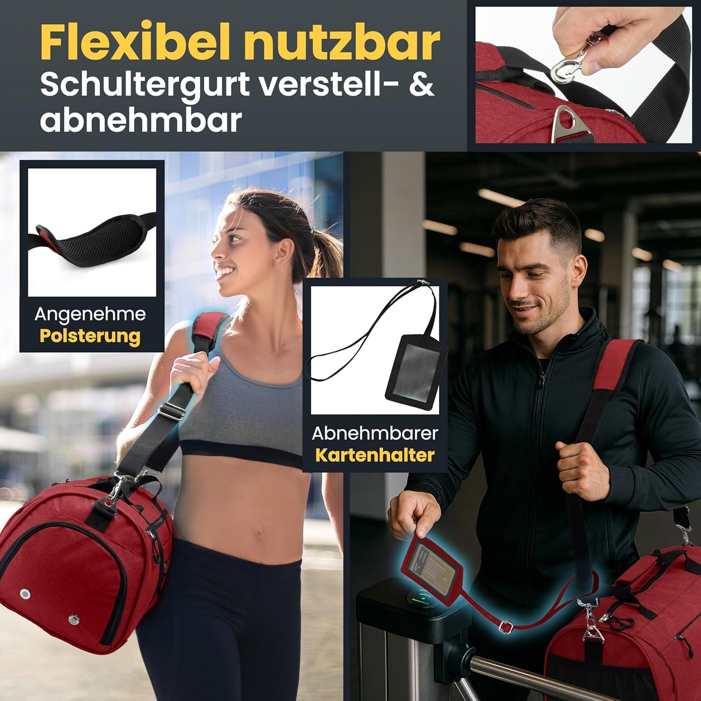 HELDENWERK Sports Bag – Sporttas Met Schoenenvak & Waterdicht Natvak – Trainings- en Reistas voor Dames & Heren – Fitness, Travel & Weekend Bag – 50L – Rosé