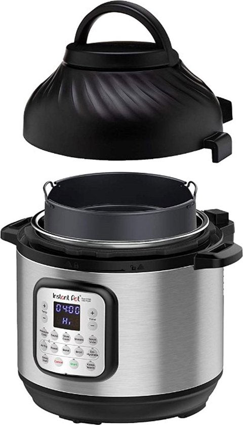 Instant Pot Duo Crisp 11-in-1 Multicooker met Airfryer 7,6L - Snel onder druk koken, Sauteren, Slow cooking, Stomen, Warmhouden, Sous vide, Frituren, Braden, Bakken, Roosteren, Drogen