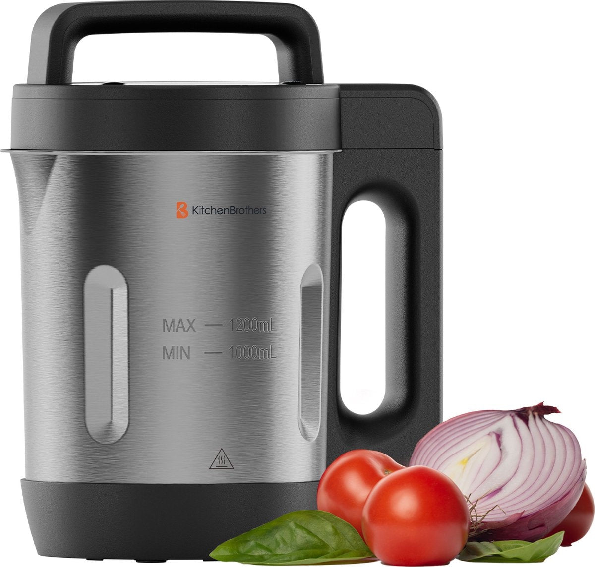 KitchenBrothers Soepmaker - Blender - tot 800W - 1.2L - RVS/Zwart
