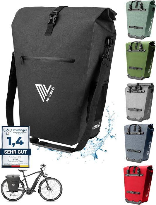 MIVELO Fietstas – Waterdicht – 25L – Met Laptopvak & Schouderriem – Zwart