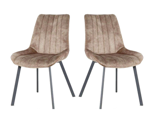 Meubel31 Riva Eetkamerstoel - Taupe - Duopack - 2 Stuks