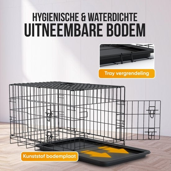 Avalo Hondenbench XXL - Opvouwbare Kooi - 2 Deuren - 122x74x80 CM
