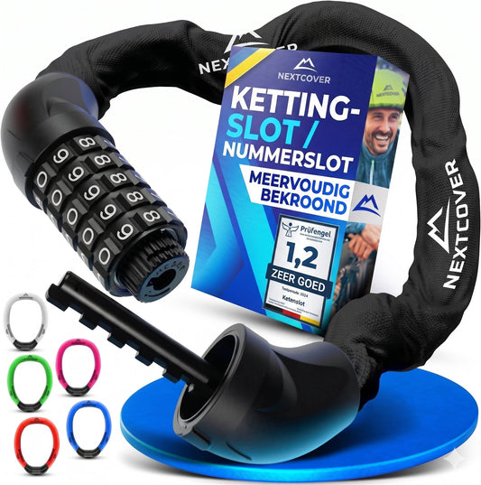 Nextcover LockOne Fietsslot - Met Sleutel - Hoge Veiligheid - Zwart