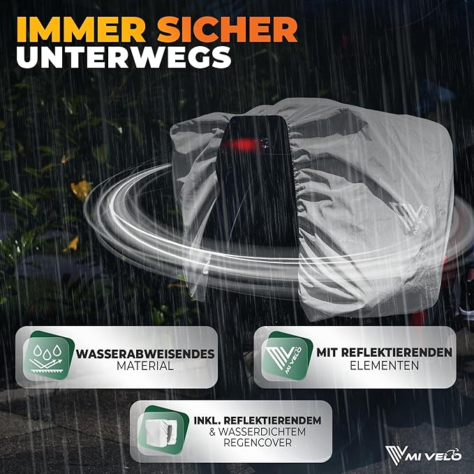 MIVELO Fietstas Dubbel – Waterdicht & Incl. Reflecterende Regenhoes – 36 liter – Grijs