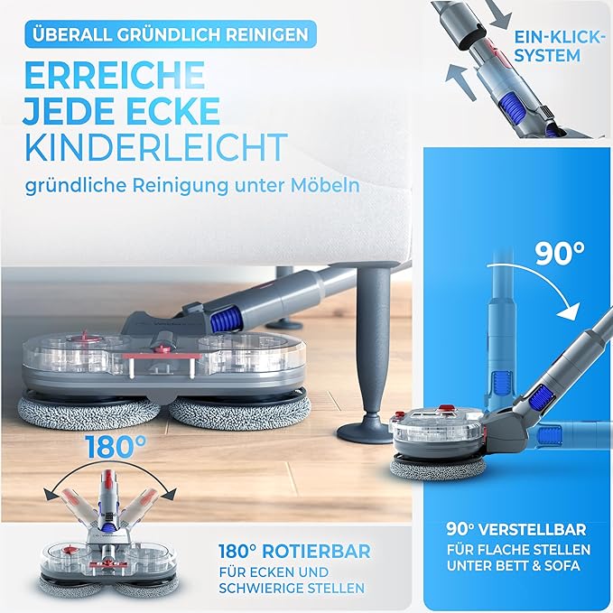 Testwinnaar - Dweilopzetstuk voor Dyson V12 - elektrische stofzuiger - dweilmop opzetstuk - natte en droge stofzuiger - met afneembare watertank, vulbehouder en 8 wasbare moppen