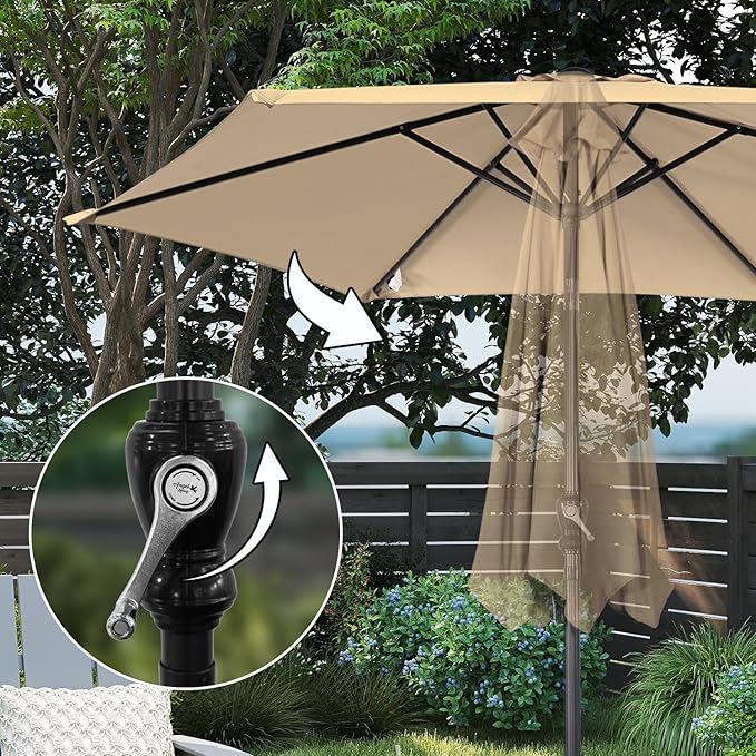 Angel Living Parasol Ø250 cm - Kantelbaar - Beige