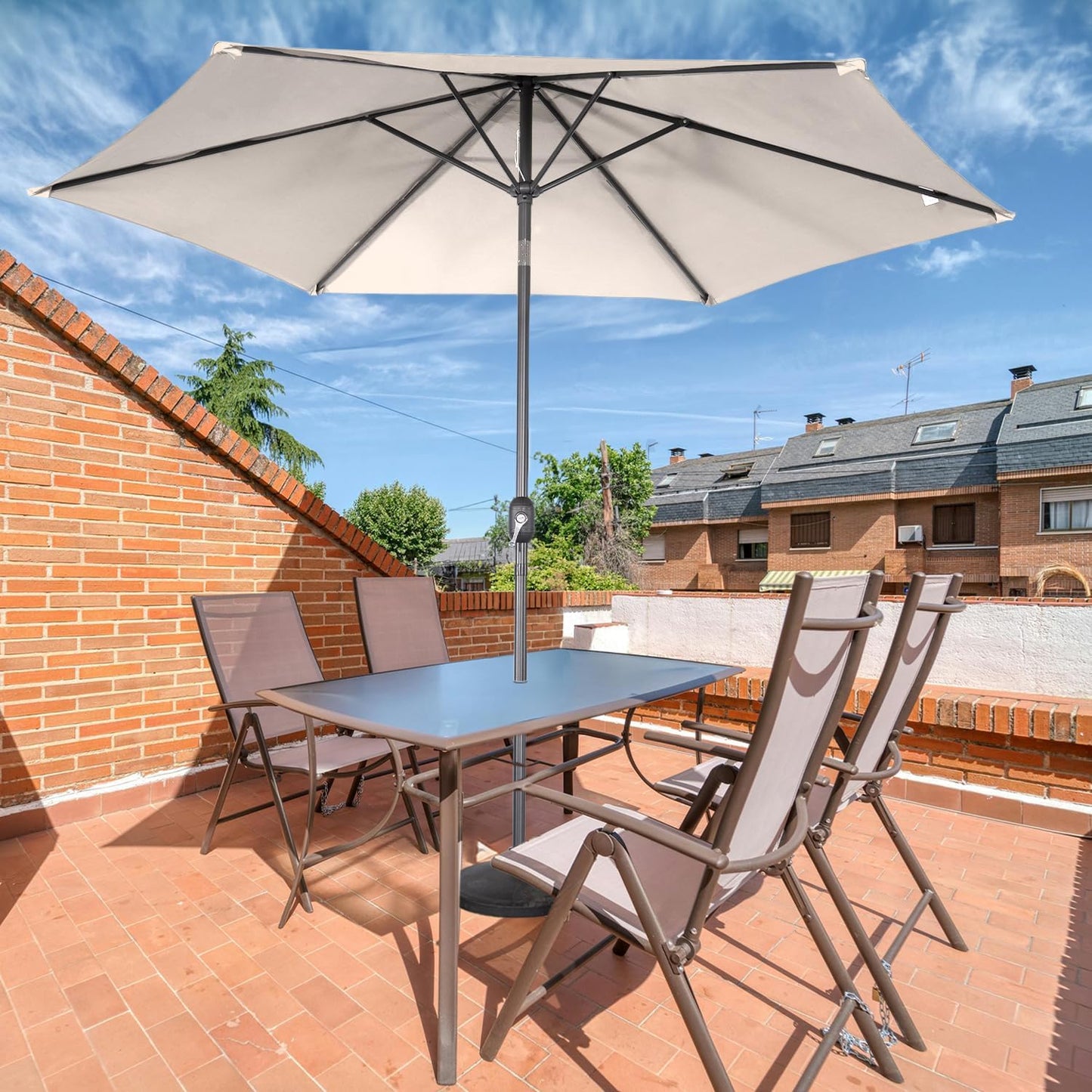Angel Living Parasol - Ø300 cm - Kantelbaar - Créme