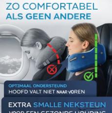 Heldenwerk nekkussen met capuchon – 6-voudig verstelbaar – Wasbaar – Navy Blue