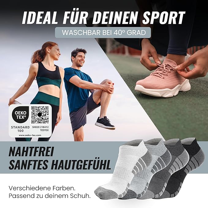 Heldenwerk Sneakersokken voor dames en heren 10 paar - Korte sportsokken met ademend katoen - Maat 39-42
