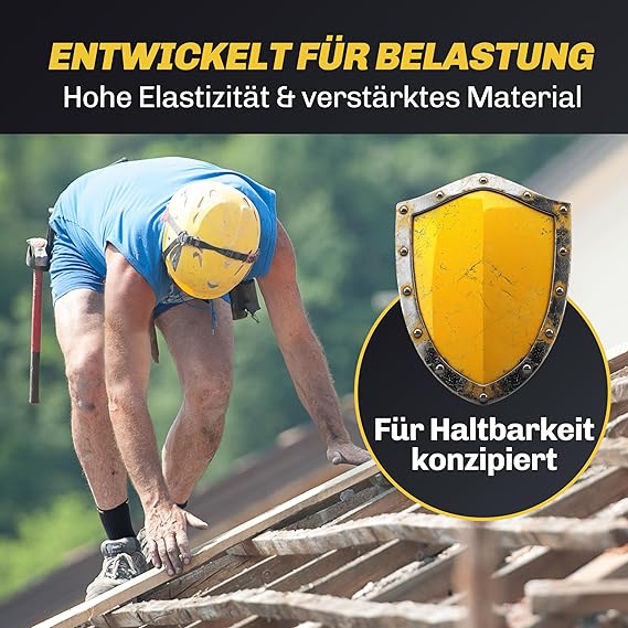 HELDENWERK 10 paar werksokken voor heren, premium | versterkte werksokken van ademend katoen | robuuste werksokken met comfortabele tailleband - Maat 35-38