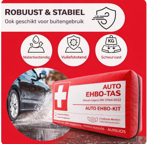 Heldenwerk Auto Verbandtas – DIN 13164:2022 – Europees Goedgekeurde EHBO-set voor Auto’s
