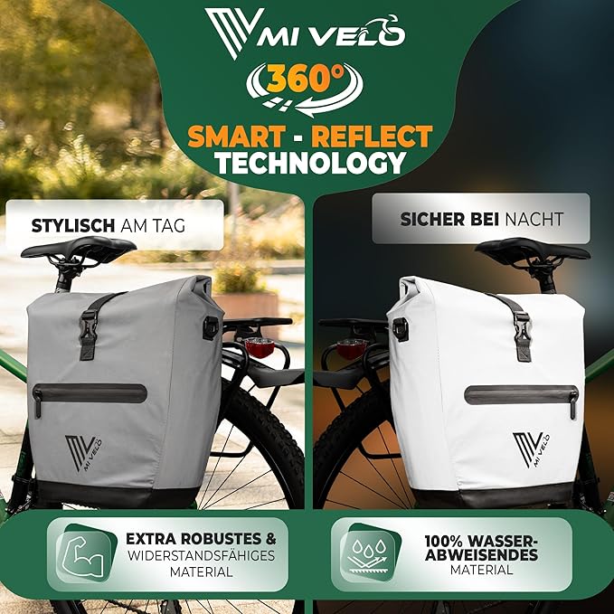 MIVELO Fietstas – Waterdicht & Incl. Laptopvak & Schouderband – 20 liter – Reflecterend