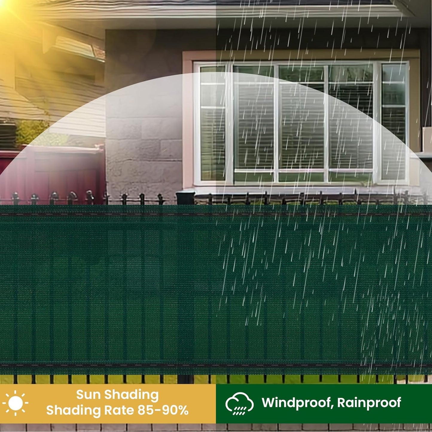 Woltu Inkijkbescherming Tuin en Balkon 1 x 6 m Groen HDPE 180 g/m² – Schaduwdoek en Windbescherming