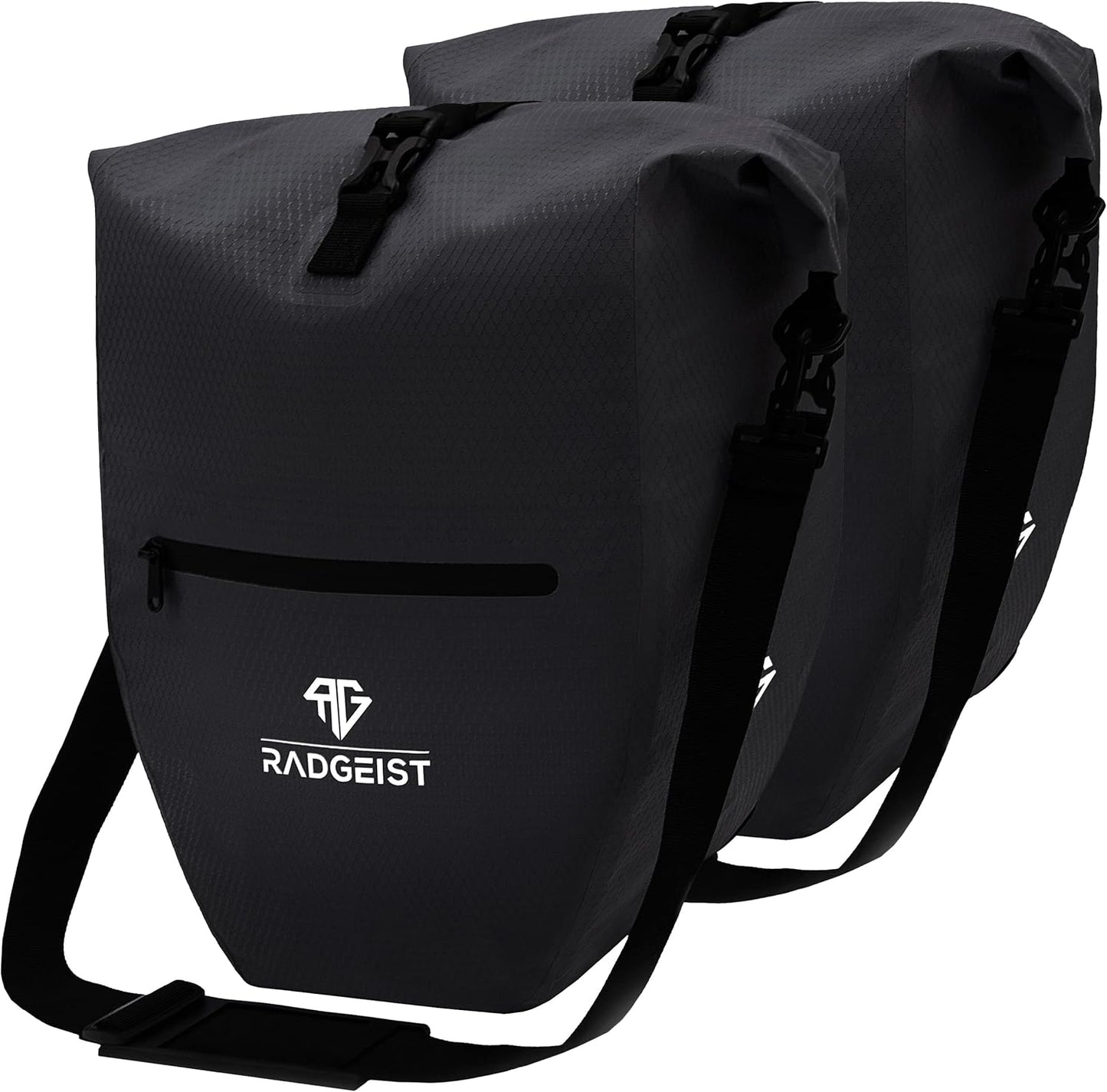 RADGEIST fietstas voor bagagedrager set - 2X tas voor fietsbagagedrager - bagagedraagtas waterdicht & schoudertas - fietstas met reflectoren
