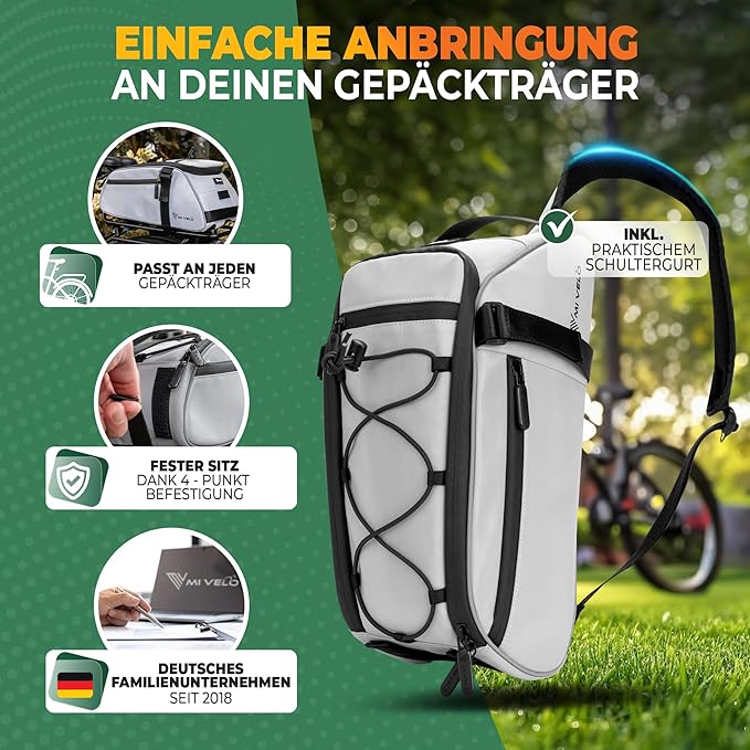 MIVELO Fietstas – Waterdicht & Volledig Reflecterend – 9 liter – Reflecterend
