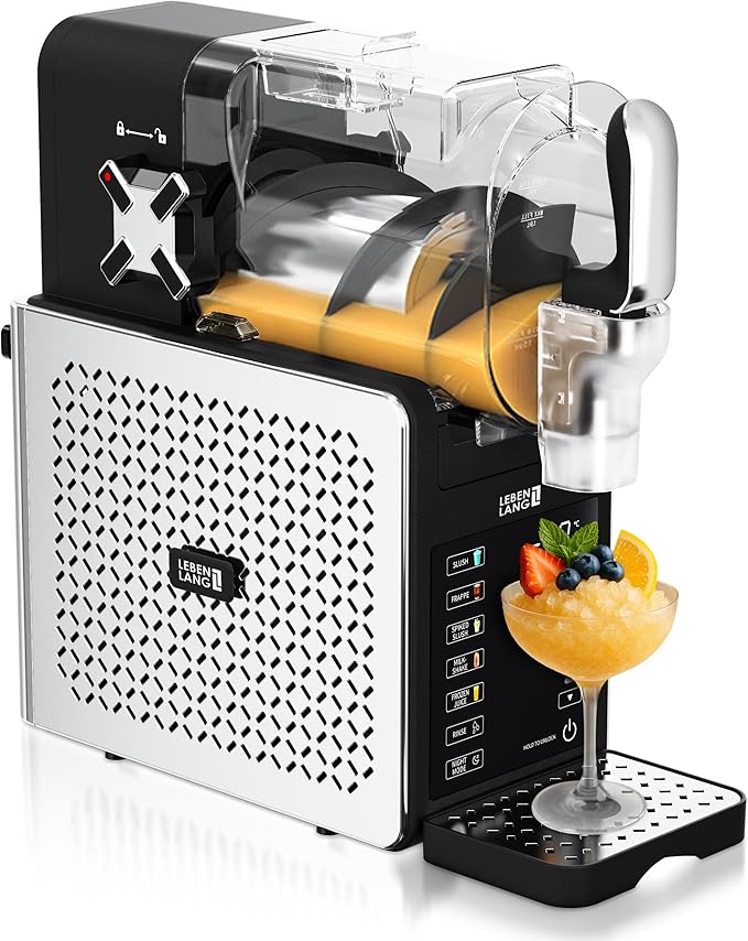 LEBENLANG - Premium Slush-machine 2L – 5 Modi - QuickFreeze in 15 min - Auto-Reiniging & LED Touchscreen - Incl. Receptenboek - Slushie Maker voor Thuis, Feestjes & Kinderverjaardagen