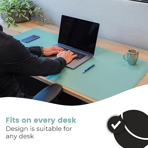Bureau Onderlegger 80x40 cm – Desk Mat Muismat – Turquoise – Werkplek Organizer