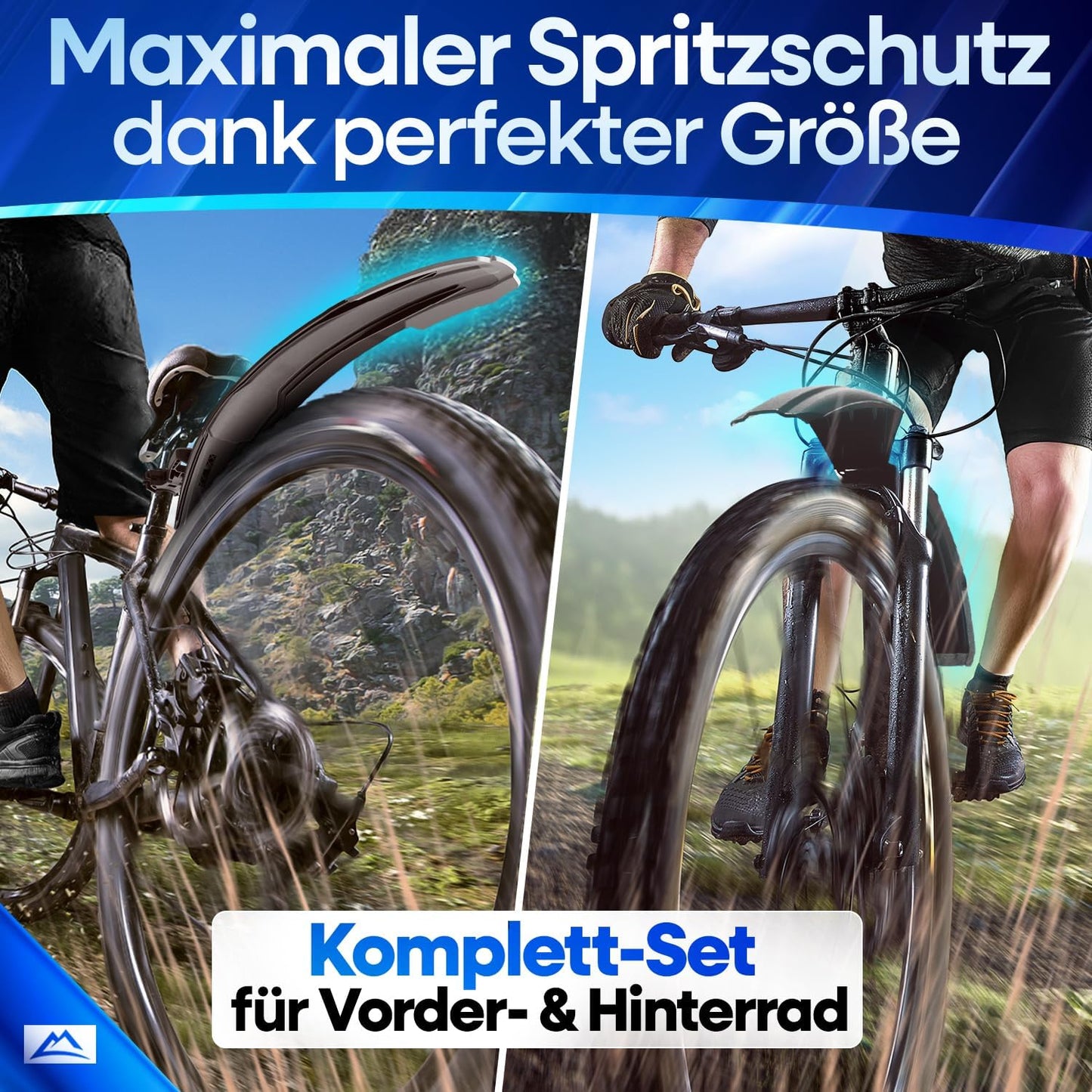 Nextcover MTB Spatbord Set Voor- en Achter - Zwart - 60 x 8 x 1,3 cm - Geschikt voor 24-29 inch fietsen