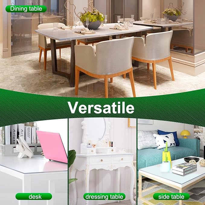 WOLTU Transparante tafelbeschermfolie - PVC tafelkleed - 2 mm dik - 100 x 180 cm rechthoek - waterdicht