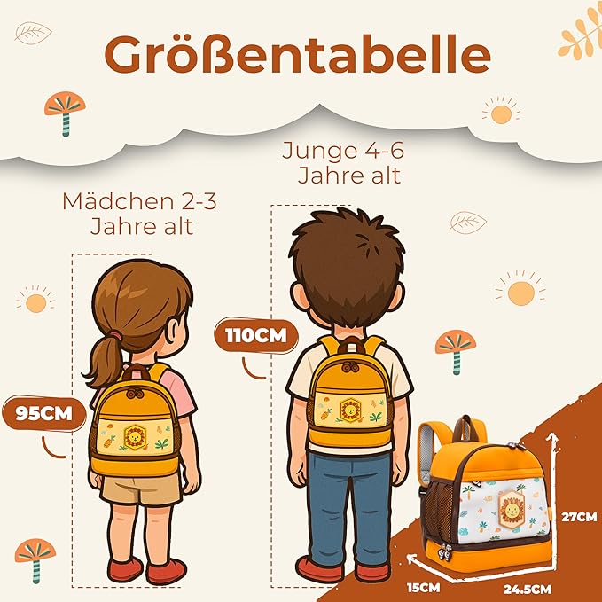 REISERACKER Kinderrugtas Adventure oranje