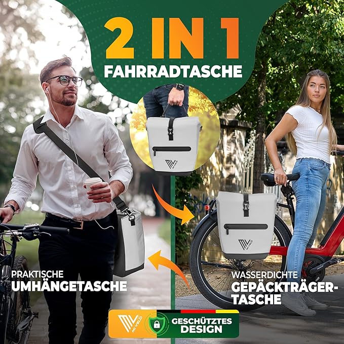 MIVELO Fietstas – Waterdicht & Incl. Laptopvak & Schouderband – 20 liter – Reflecterend