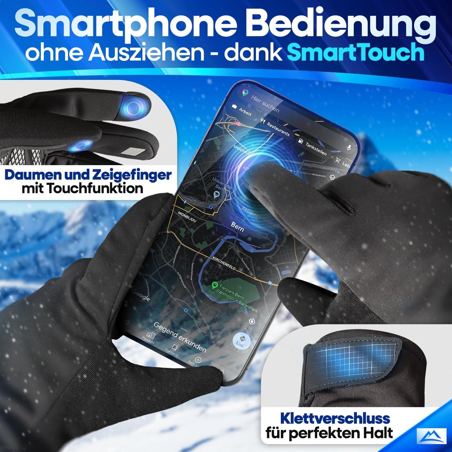 Nextcover® Winter fietshandschoenen - ThermoShield 2.0 - Unisex - maat XL - Warme & waterdicht - thermo