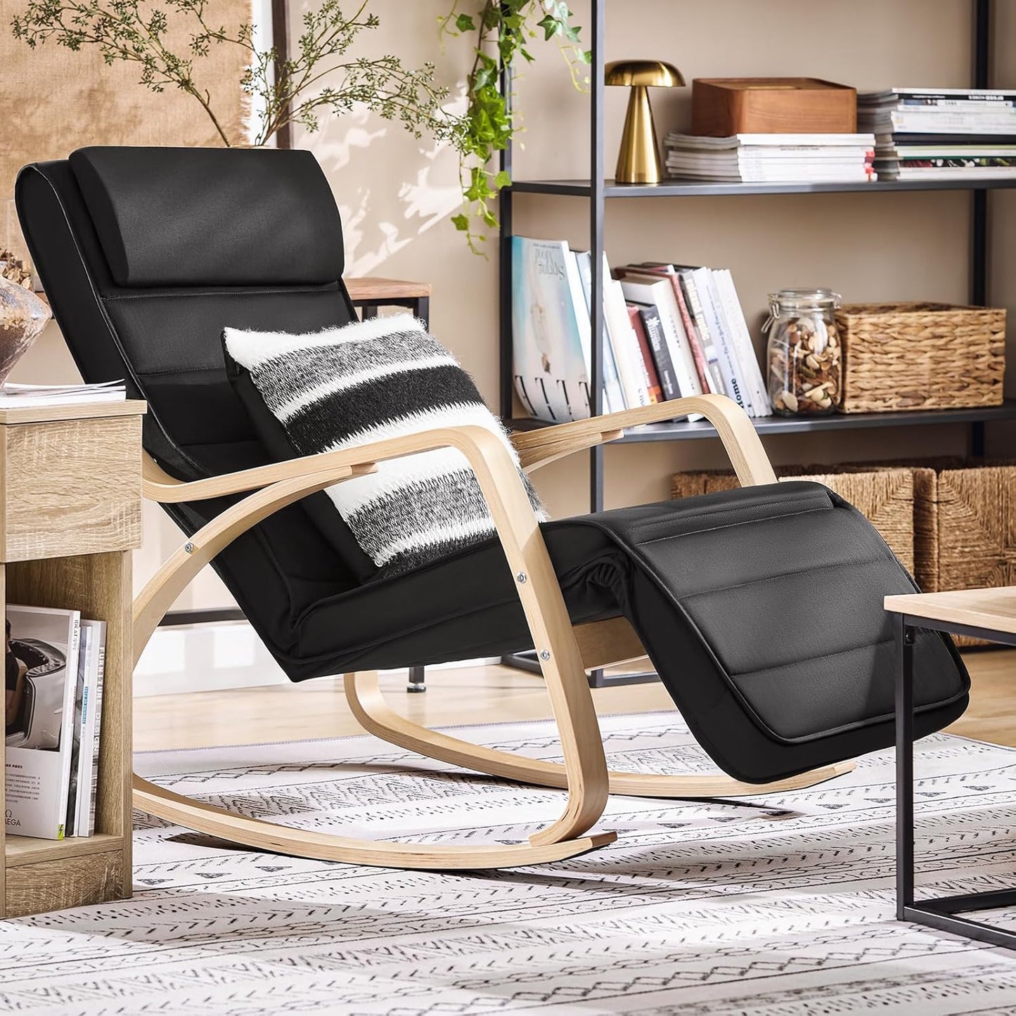 SoBuy Ligstoel - Comfortabel - Max. 150 kg - 78 x 56 x 90 cm - Zwart