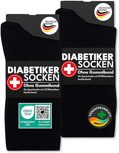 Heldenwerk Premium Diabetikersokken Heren 43-46 – 6 Paar – Naadloos, Zonder Strakke Elastiek, Comfortband – Zwart