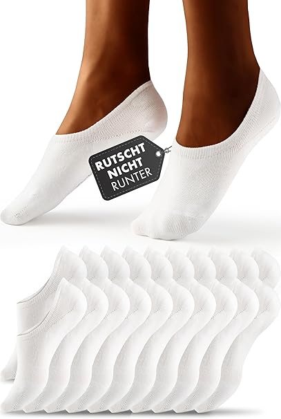 HELDENWERK 10 Pairs Invisible Trainer Socks – Ademend & Comfortabel – No-Show Sokken voor Mannen & Vrouwen – Zwart, Wit, Grijs