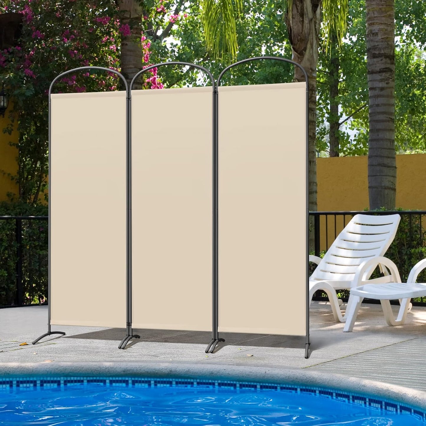 Angel Living Kamerscherm - 3 Panelen - 168 x 182 cm - Beige