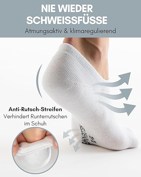 HELDENWERK 10 Pairs Invisible Trainer Socks – Ademend & Comfortabel – No-Show Sokken voor Mannen & Vrouwen – Zwart, Wit, Grijs
