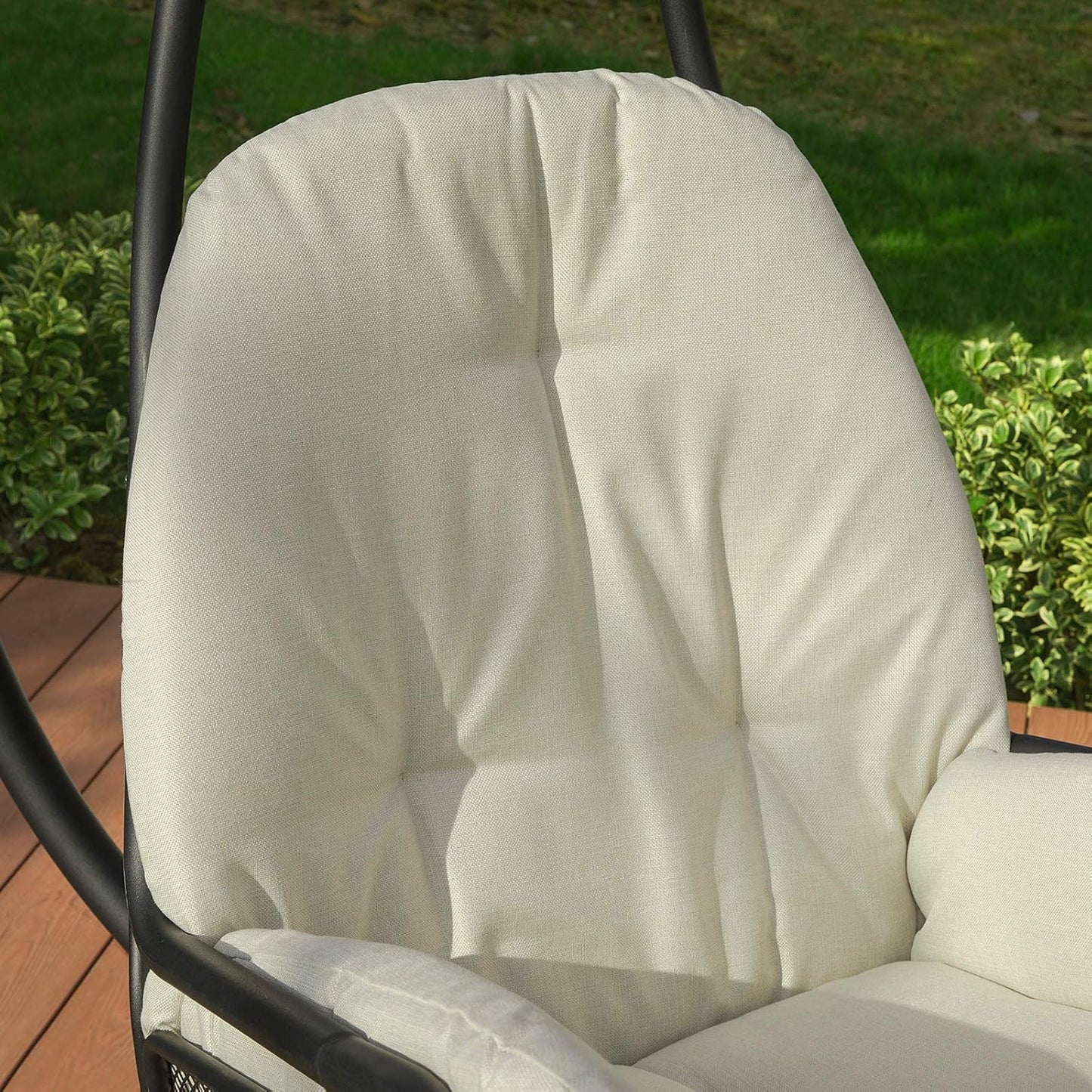 SoBuy Hangstoel incl. Frame - Max. 150 kg - 103 x 125 x 190 cm - Créme
