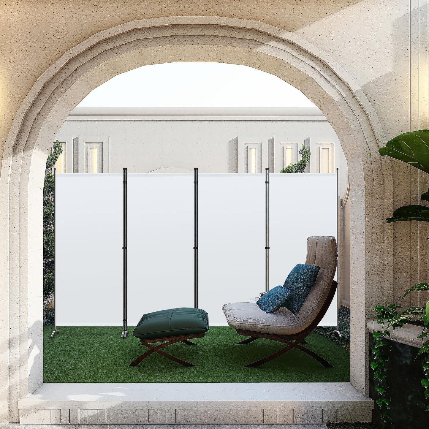 Angel Living Kamerscherm - 4 Panelen - 324 x 170 cm - Wit