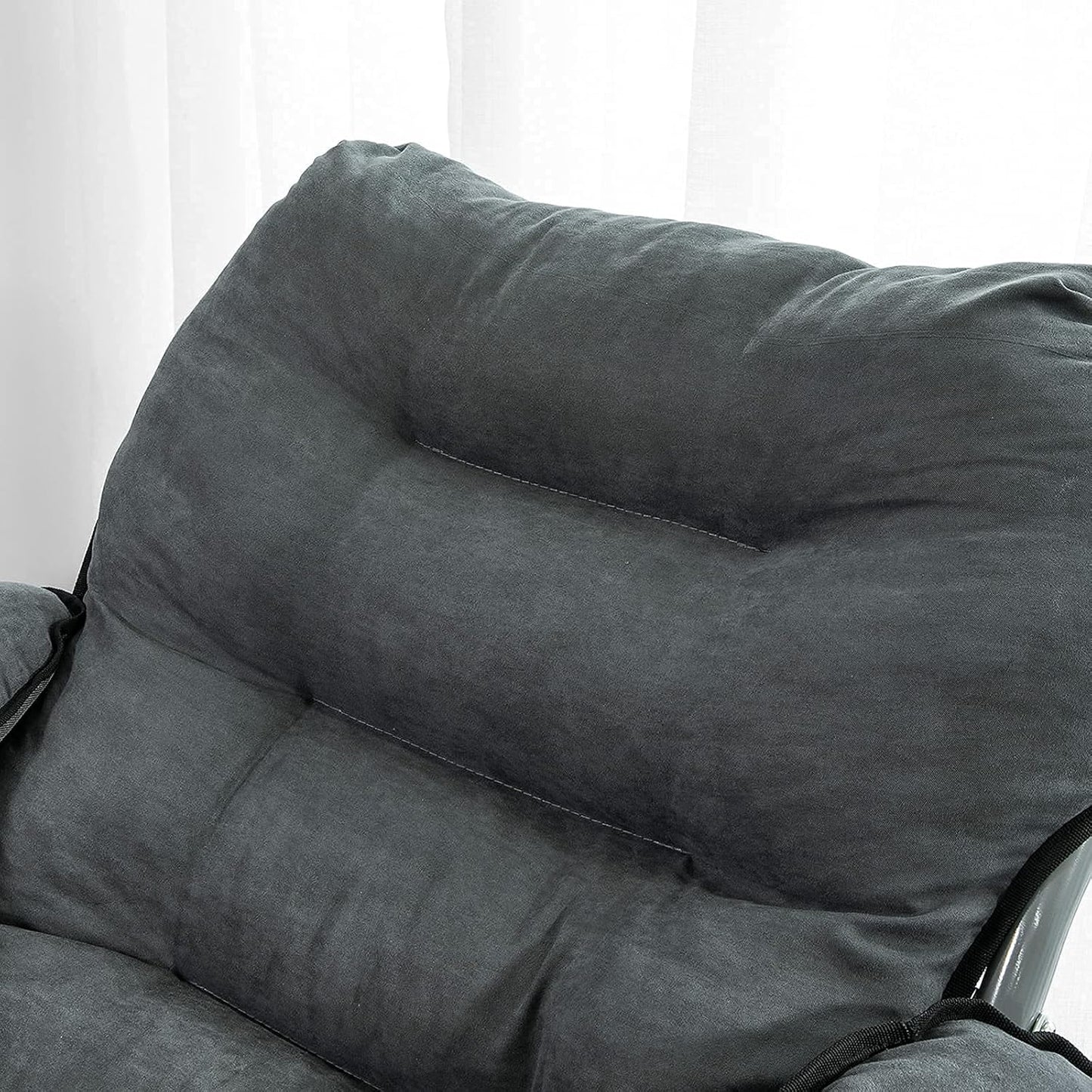 SoBuy Campingstoel met voetensteun - Inklapbaar - Comfortabel - Max. 150 kg - Grijs
