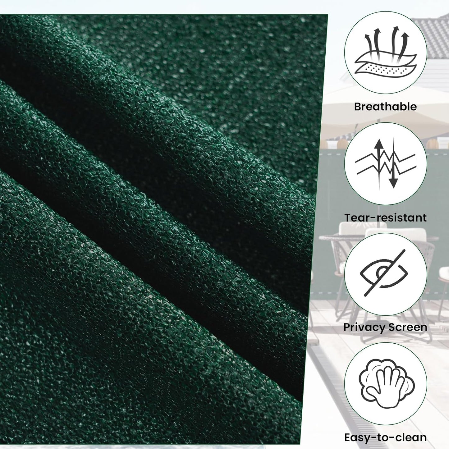 Woltu Inkijkbescherming Tuin en Balkon 1 x 6 m Groen HDPE 180 g/m² – Schaduwdoek en Windbescherming