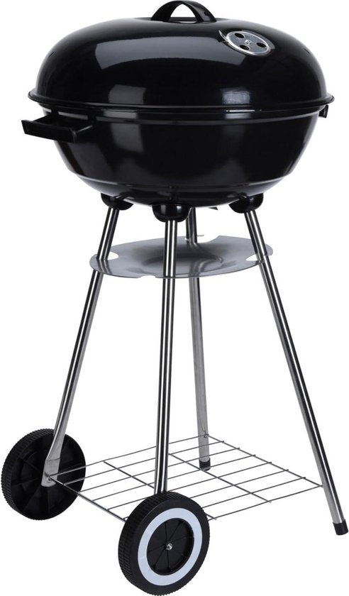 Kogelgrill Houtskoolbarbecue op Wielen 46 cm Zwart