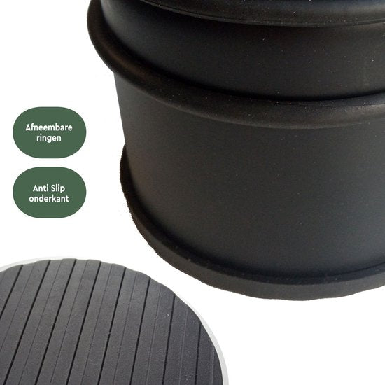 BRASQ Set van 4 Deurstoppers - Deurstopper Zwart met anti slip - 1,1 Kg Voor binnen en buiten - Deurbuffer ⌀9 x 7,5 cm