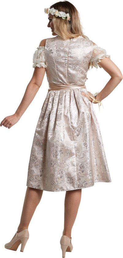 Dressforfun Midi-Dirndl Traunstein model 2 XL - verkleedkleding kostuum halloween verkleden feestkleding carnavalskleding carnaval feestkledij partykleding - 304633