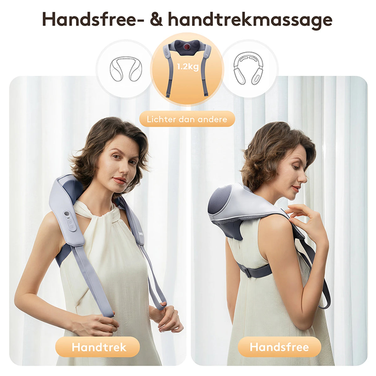 Breo N6 Mini Nekmassageapparaat met Warmte - Draadloos - 80 Minuten - Nek en Schouders