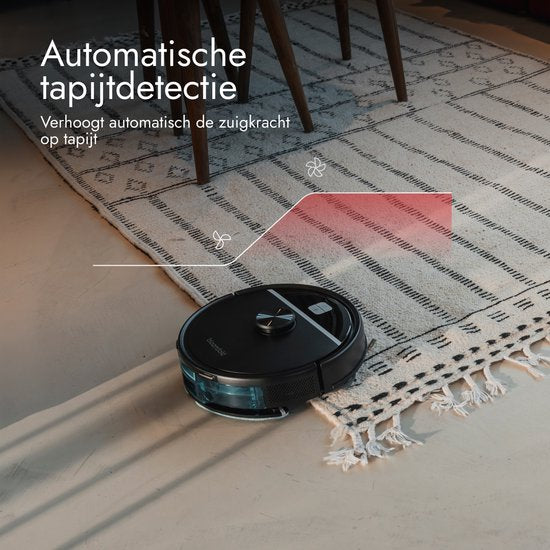 Bloomfold Robotstofzuiger met Dweilfunctie & Leegstation - 19.000Pa Zuigkracht – LiDAR Navigatie - 180 minuten - Slimme AI Robot Stofzuiger - Geschikt voor Huisdierhaar
