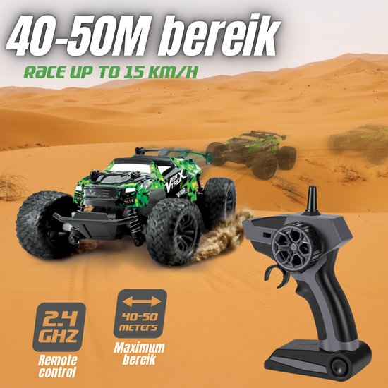 Vertrex Outlander RC Bestuurbare Auto - Afstandsbestuurbare Race Speelgoed - Volwassenen & Jongens - voor Buiten - Radiografisch Afstandbestuurbaar - Groen