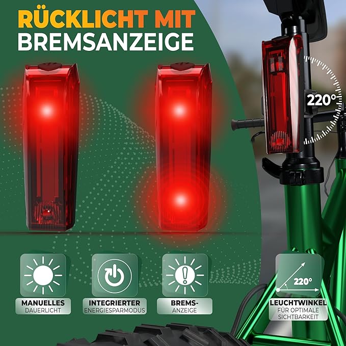 MIVELO Fietsverlichting Set – USB Oplaadbaar & Waterdicht – 70 Lux – Zwart