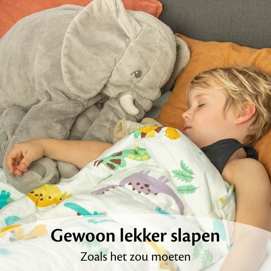 EL-Life Verzwaringsdeken Kind 3,2kg - 100 x 150cm - Weighted Blanket - OEKO-TEX Katoen - Dino