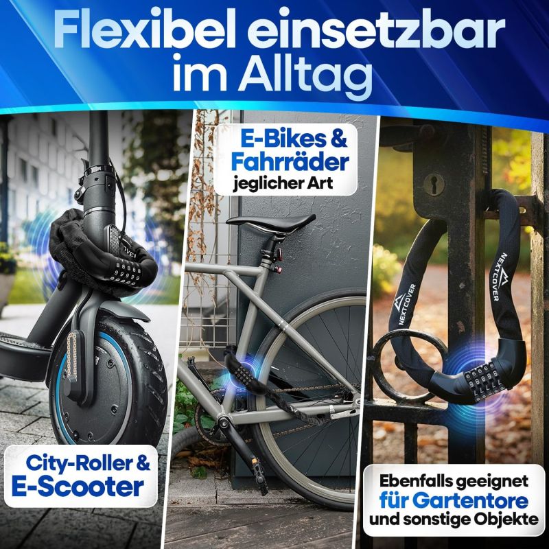 NEXTCOVER® Fietsslot LockOne met sleutel - hoge veiligheid - robuust & duurzaam - 3 sleutels