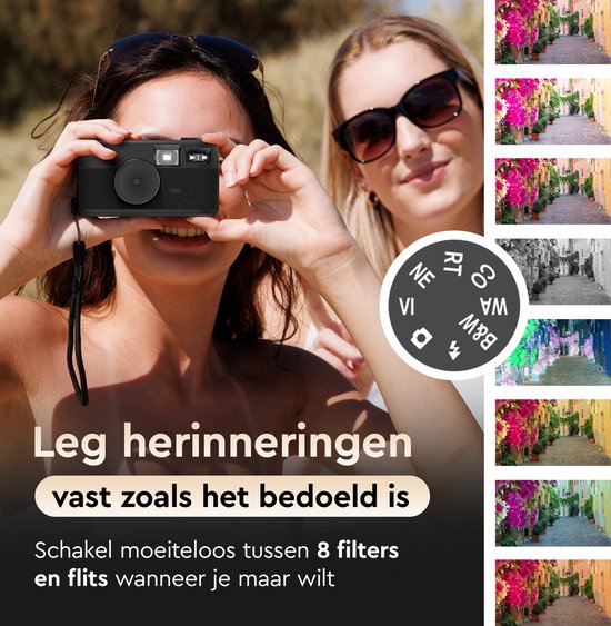K&L Digitale Camera - Schermvrij - Oplaadbaar - 16.000 Foto's - Fotocamera - Vintage - Inclusief 32GB - Duurzaam - Zwart