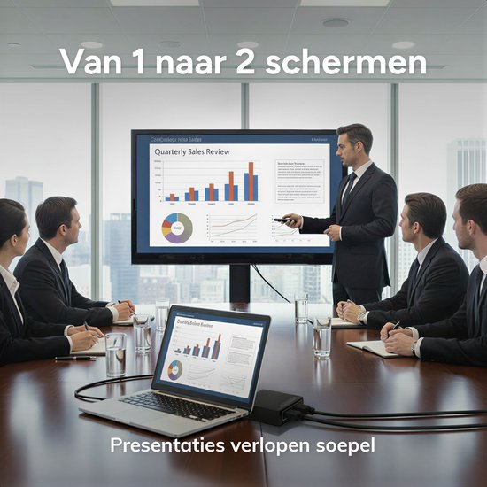 Skoov HDMI Splitter 1 in 2 uit - 4K HDMI Splitter Adapter - Kabel - 2 Poorten - Beeld Dupliceren - Universeel - Game - TV - PC - Extender
