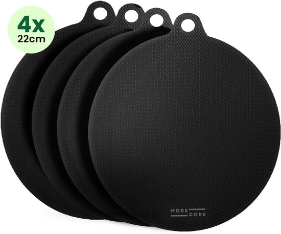 MoreCore Inductie Beschermer - Hittebestendig tot 280 ºC - Inductie Matjes Rond - Panbeschermers - Onderzetters Pannen - Afdekplaat voor Kookplaat - Inductie Mat - Inductiebeschermer - Inductie Afdekplaat - 4x22 cm